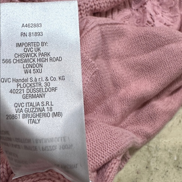 Isaac Mizrahi Live! Pullover Sweater with Lace Detail Creamy Blush NWT small - Picture 6 of 6